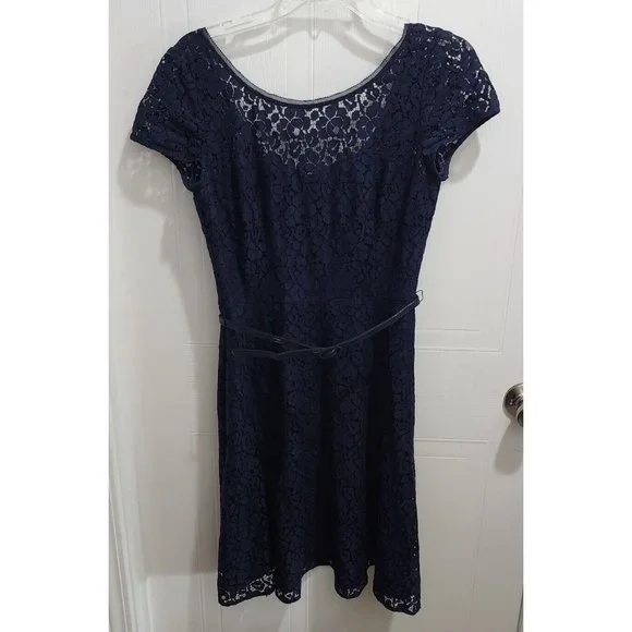 White House Black Market | Dresses | New White House Black Market Whbm  Womens Cap Sleeve Fit Flare Lace Dress Sz 8 | Poshmark